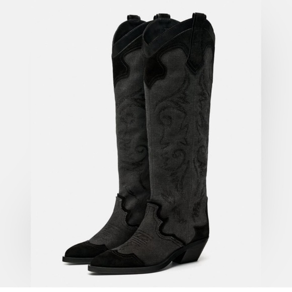 ZARA EMBROIDERED HEELED
COWBOY BOOTS, US size 8 - Picture 2 of 13